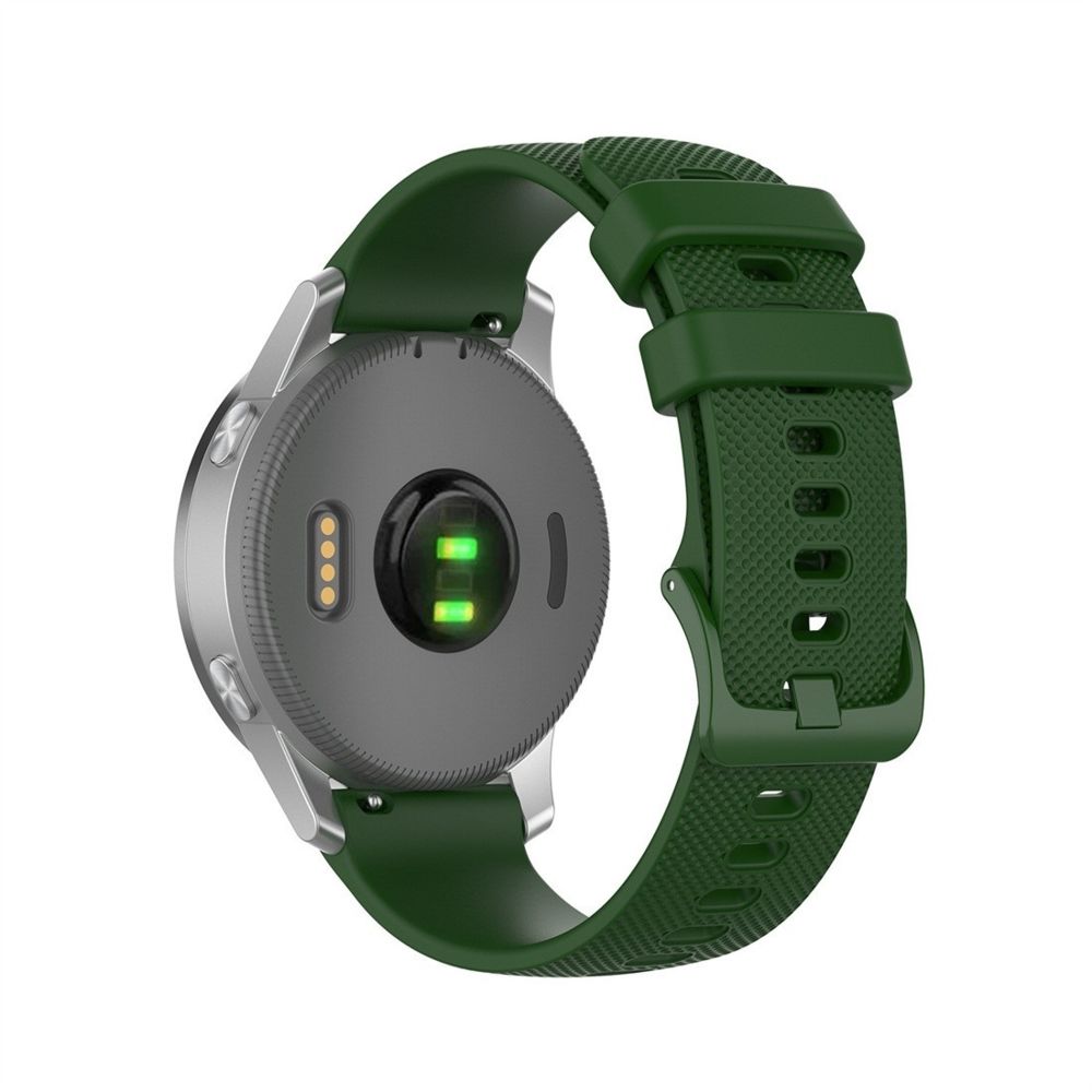 Wewoo - Bracelet pour montre connectée de remplacement Smartwatch en silicone Garmintaille 20 mm universel vert armée - Bracelet connecté