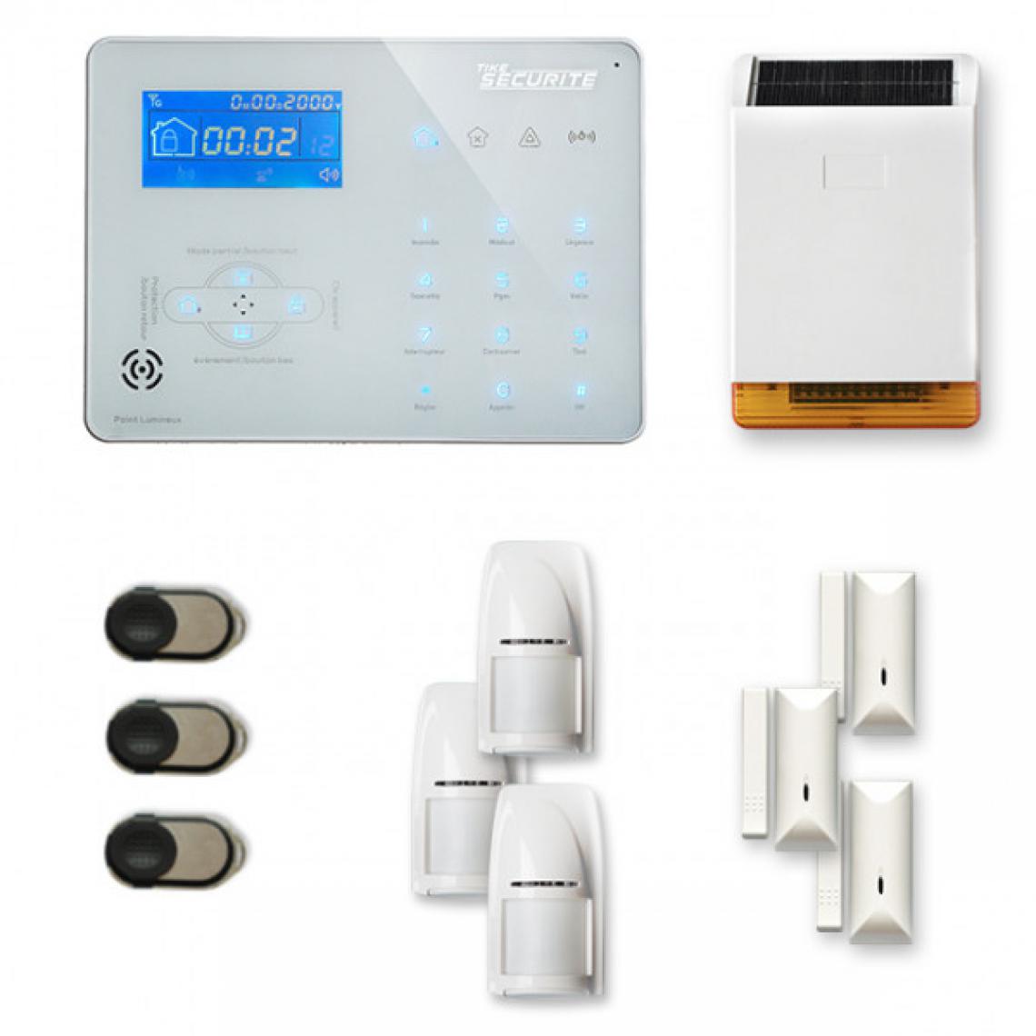 Tike Securite - Alarme maison sans fil ICE-B17 Compatible Box internet et GSM - Alarme connectée
