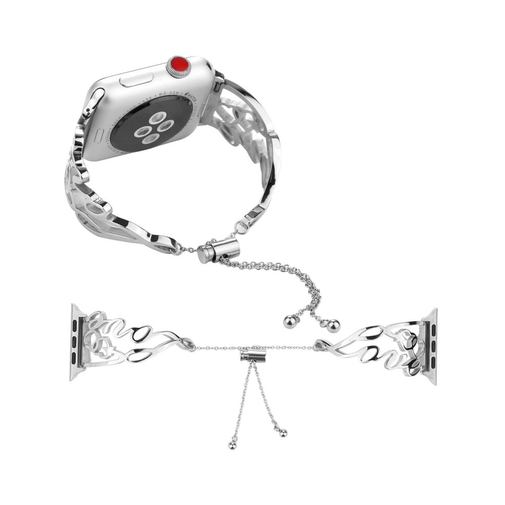 Wewoo - Bracelet en forme de bracelet en acier LOVE pour Apple Watch séries 3 et 2 et 1 38 mm (Argent) - Accessoires Apple Watch