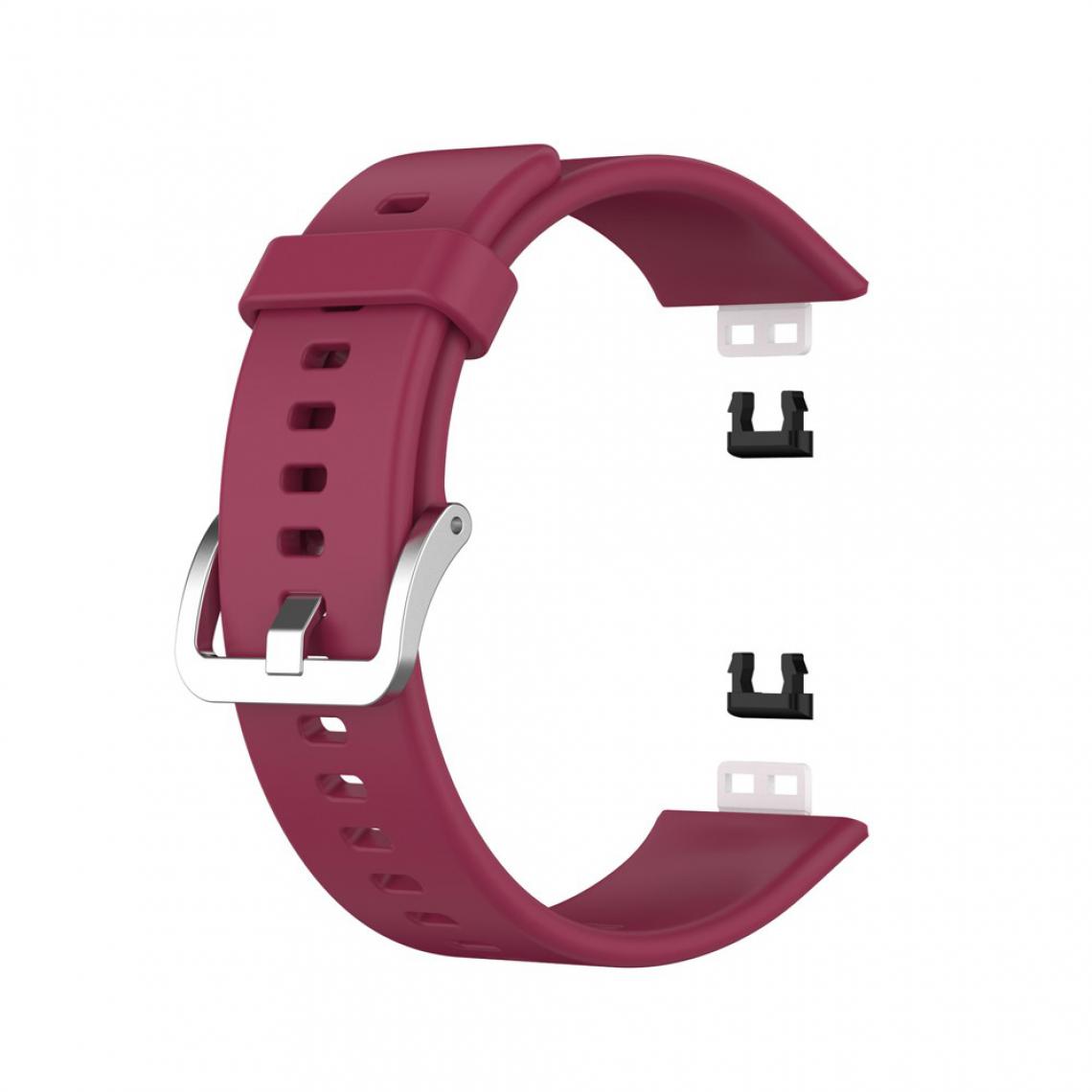 Other - Bracelet en silicone Boucle souple rouge vin pour votre Huawei Watch Fit 2020 - Accessoires bracelet connecté