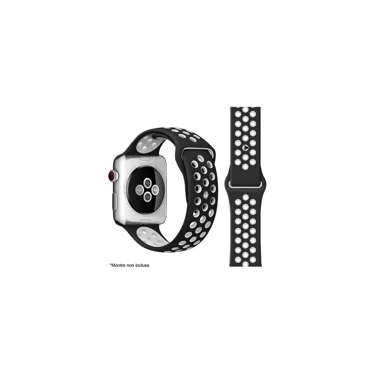 Ibroz - Ibroz Bracelet Apple Watch Sport 40mm noir et blanc - Accessoires Apple Watch