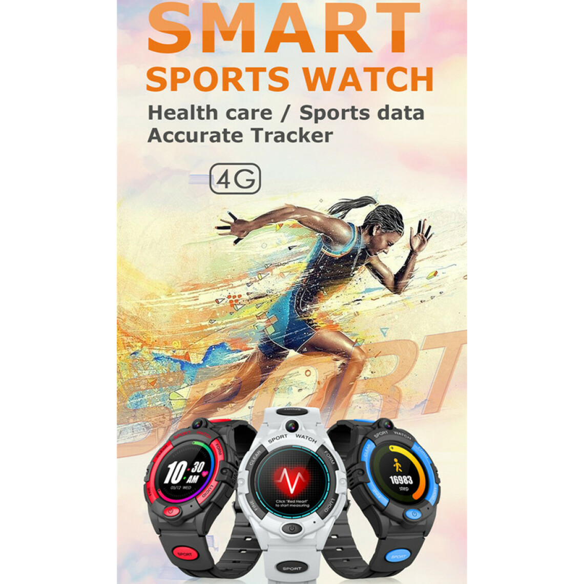 Smart - Montre de téléphone vidéo d'appel GPS multifonction intelligent 4G - Montre connectée