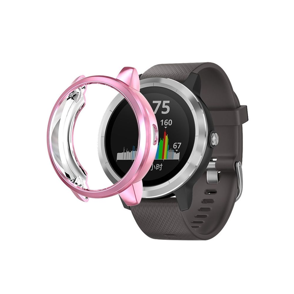 Wewoo - Boîtier de montre Pour étui de protection en TPU Garmin Vivoactive 3 rose - Accessoires montres connectées