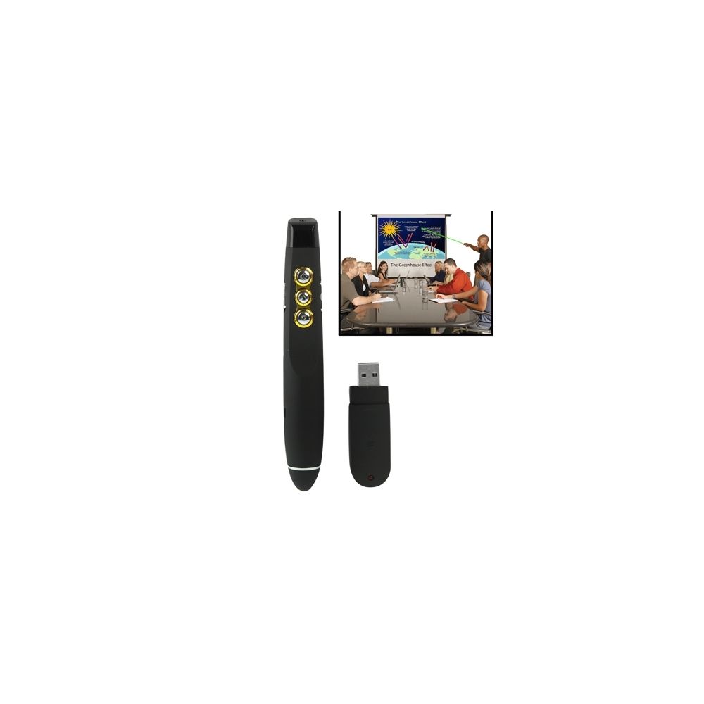 Wewoo - Télécommande noir pour projecteur / PC / ordinateur portable, contrôle distance: 30m 2.4GHz transmission sans fil multimédia présentateur avec pointeur laser et récepteur USB - Accessoires de motorisation