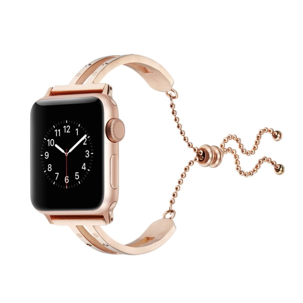 Wewoo - Pour Apple Watch Génération 3/2/1 42mm Bracelet de Seel Acier Inoxydable Universel Or Rose - Accessoires montres connectées