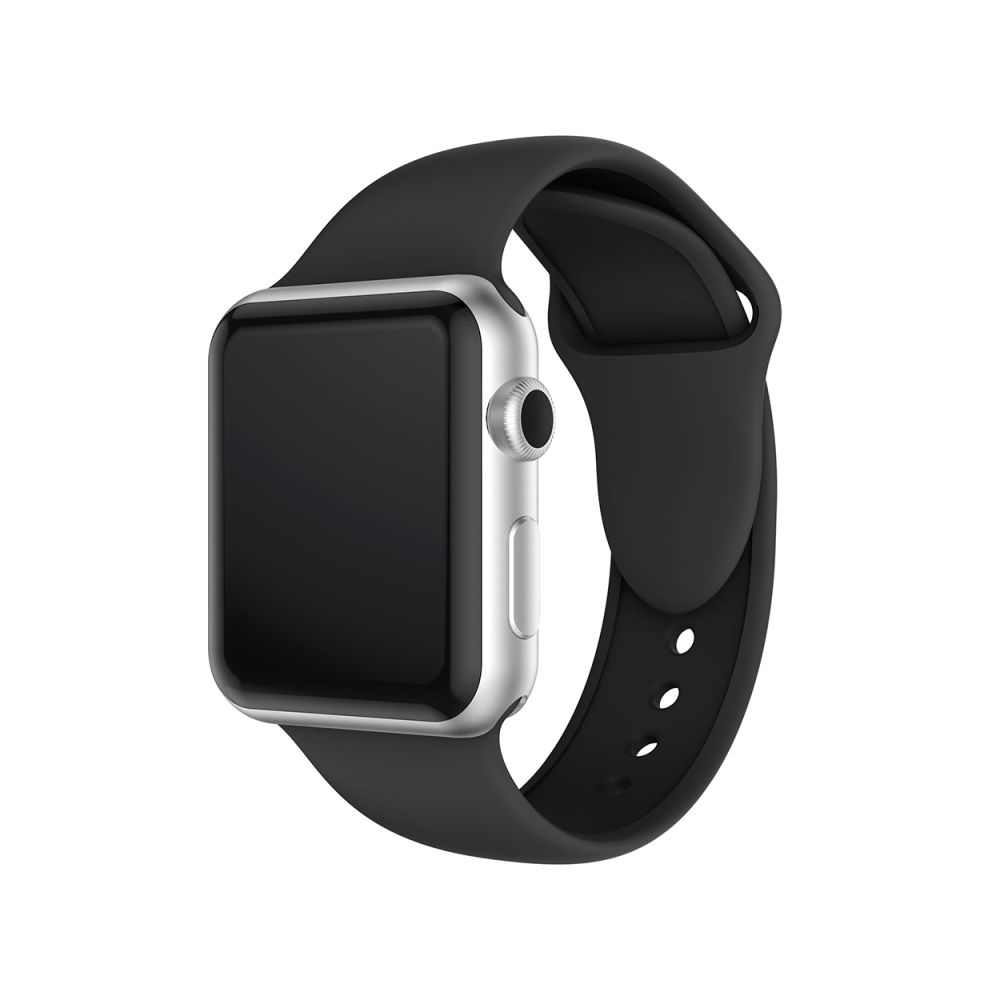 Wewoo - Bracelet Bande de montre en silicone à double rivets pour Apple Watch séries 3 et 2 & 1 38 mm (Noir) - Accessoires Apple Watch