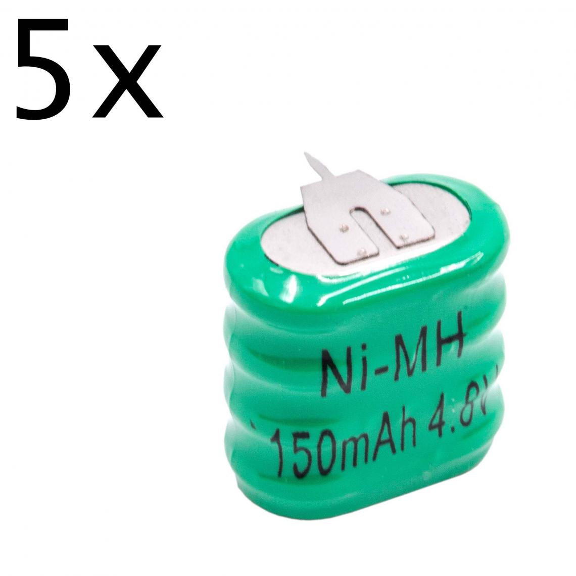 Vhbw - vhbw 5x NiMH pile bouton de remplacement pour type 4/V150H 3 épingles 150mAh 4,8V convient pour les batteries de modélisme etc. - Autre appareil de mesure