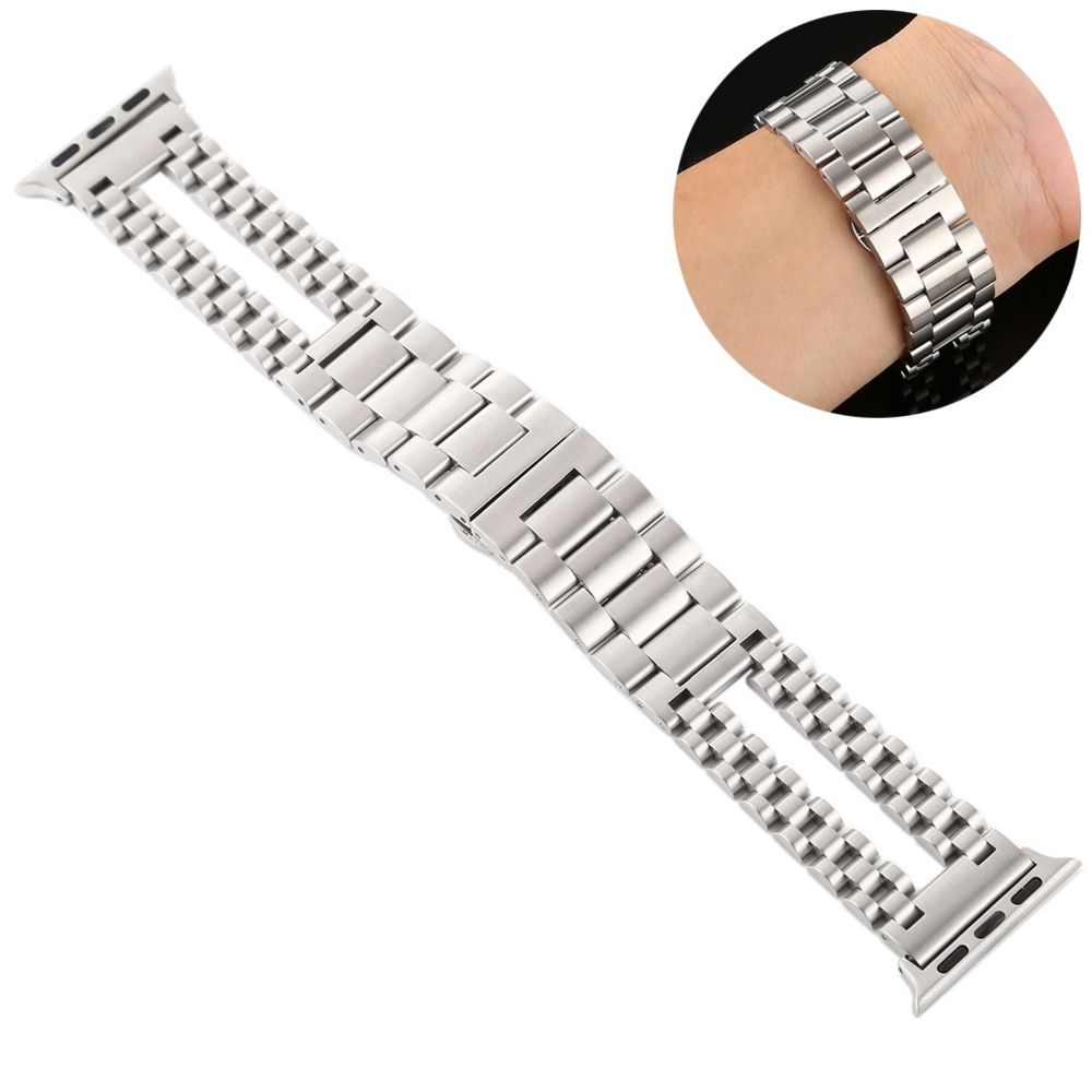 Wewoo - Pour Apple Watch séries 5 et 4 Bracelet en acier inoxydable de 40 mm / 3 et 2 et 1 de 38 mm Argent - Accessoires Apple Watch