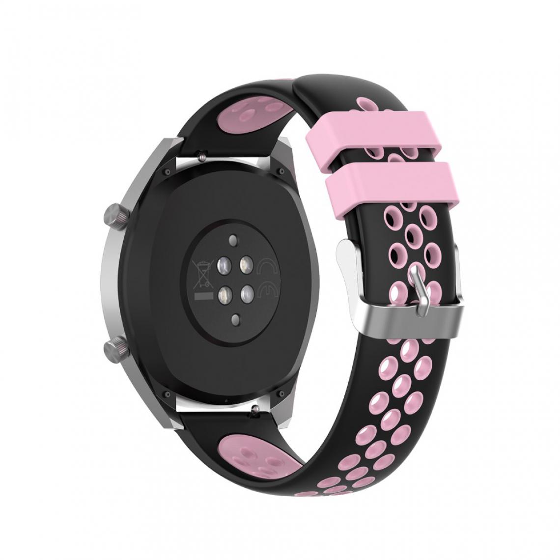 Other - Bracelet en silicone Bicolore 22mm souple noir/rose pour votre HUAWEI Watch GT2 46mm - Accessoires bracelet connecté