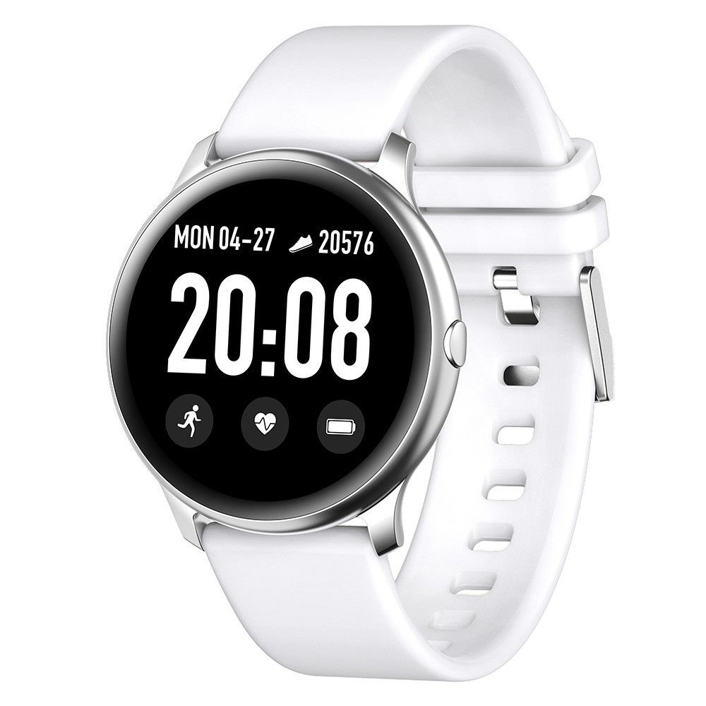 Wewoo - Montre connectée KW19 Smartwatch avec écran couleur TFT de 1,3 poucesrappel d'appel de soutien / surveillance de la fréquence cardiaque / pression artérielle / du sommeil / de l'oxygène dans le sang blanc - Montre connectée