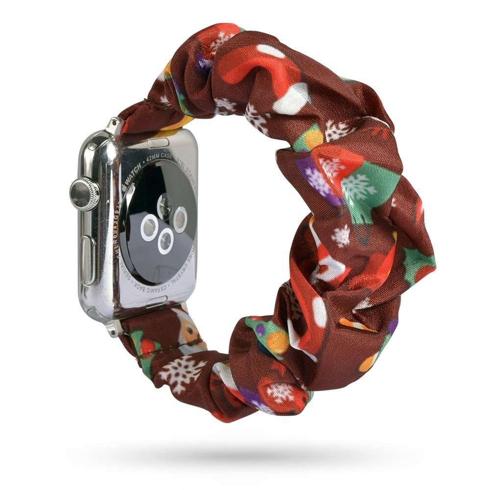 Generic - Bracelet en PU sangle de banque de tissu d'impression style E pour votre Apple Watch Series 5/4 44mm/Series 3/2/1 42mm - Accessoires bracelet connecté