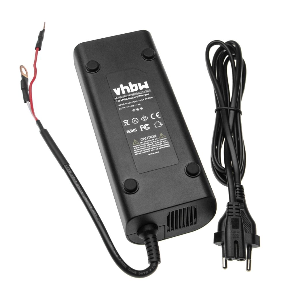 Vhbw - vhbw Chargeur de batterie pour batteries LiFePO4 (12,8V) avec affichage de chargement LED, câble de contact rapide M6 - Caméras Sportives