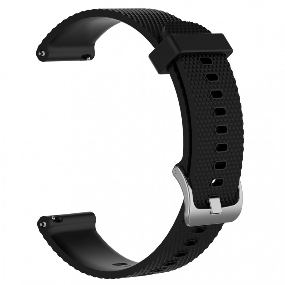 marque generique - 1 lot de 20 mm de silicone souple à dégagement rapide et résistant à la sueur, bracelet de montre noir - Accessoires montres connectées