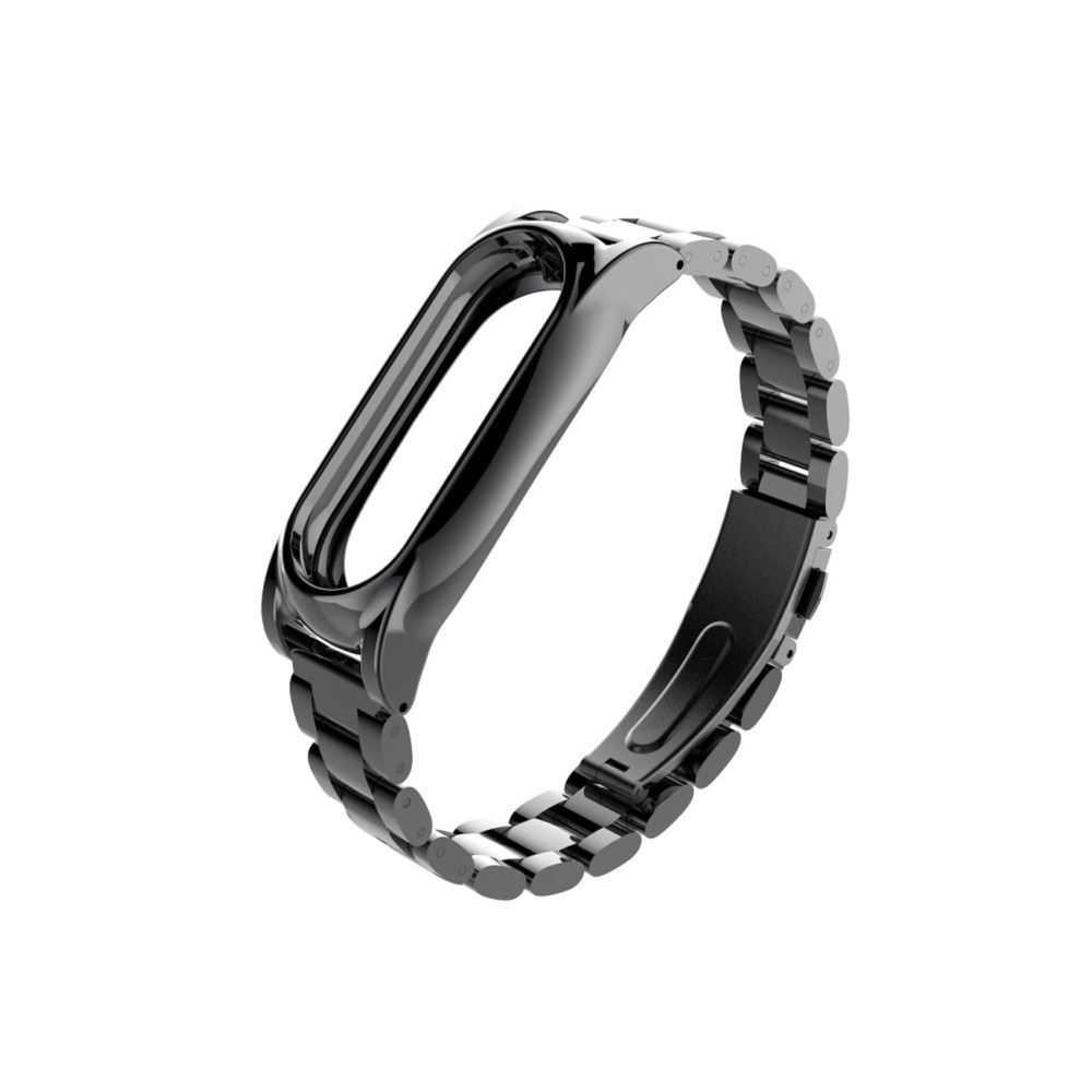 Wewoo - Bracelet noir pour Xiaomi Mi Bande 2 bracelets en acier inoxydable Remplacer les accessoires, hôte non inclus Mijobs Metal Strap - Bracelet connecté