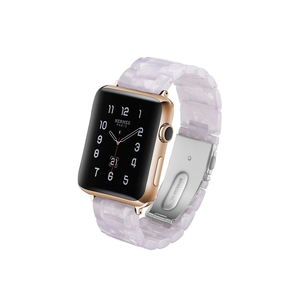 Wewoo - Bracelet de montre en résine Simple Fashion pour Apple Watch séries 5 et 4 44 mm et séries 3 et 2 et 1 42 mm Blanc - Accessoires montres connectées