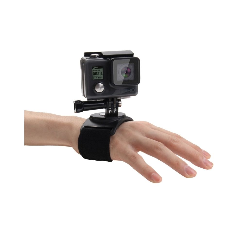 Wewoo - Fixation poignet GoPro noir pour HERO6 / 5/5 Session / 4 Session / 4/3 + / 3/2/3, Xiaomi et autres caméras d'action 3 en 1 main bras sangles 360 degrés de rotation Mount - Caméras Sportives
