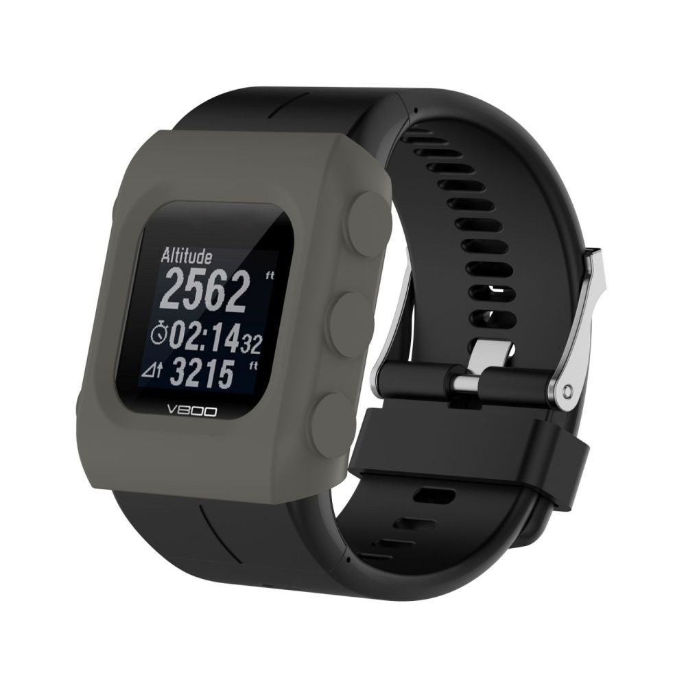Wewoo - Protection écran Étui de en silicone de montre de couleur solide pour POLAR V800 gris - Accessoires montres connectées