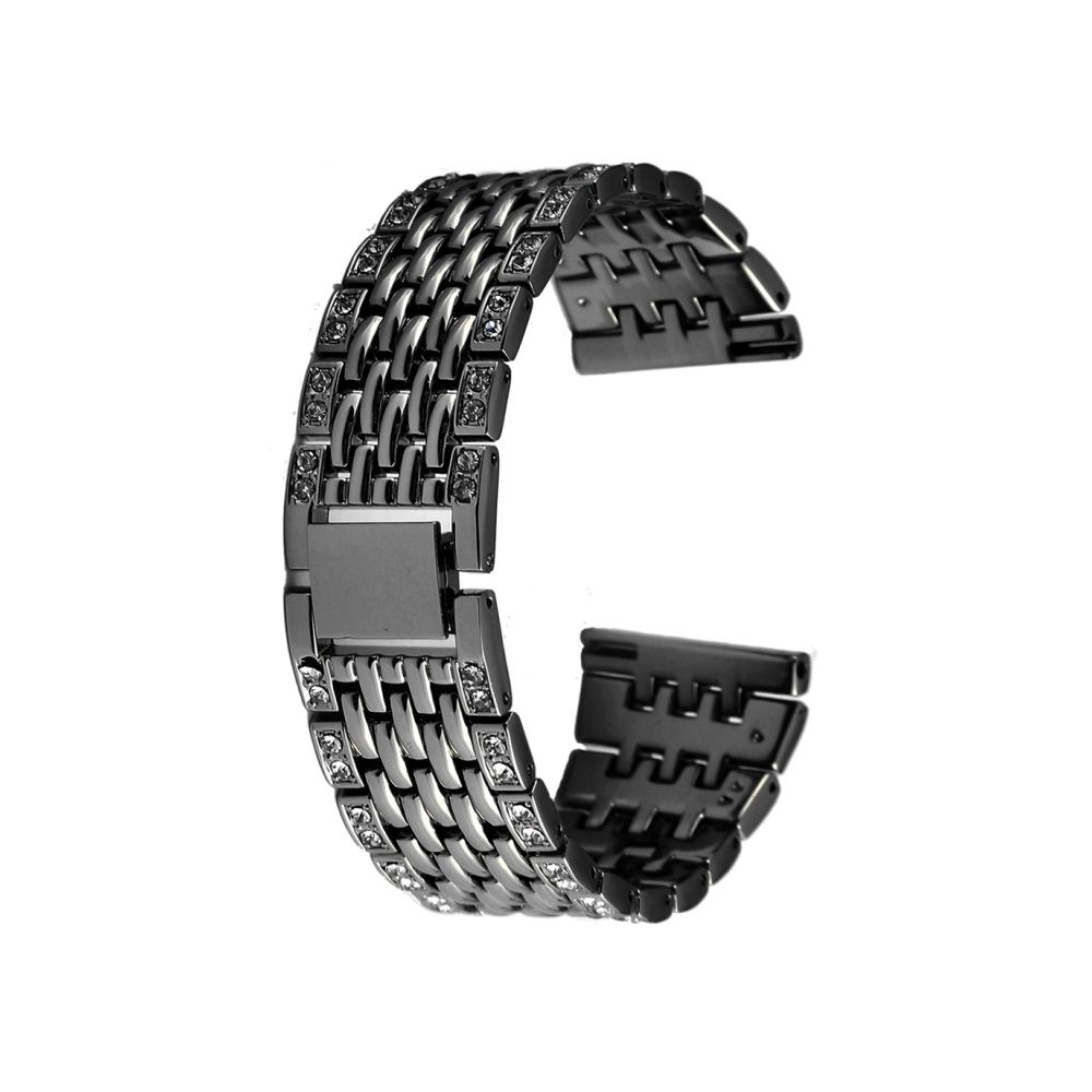 Wewoo - Bracelet pour montre connectée en métal Samsung Gear S3 noir - Bracelet connecté