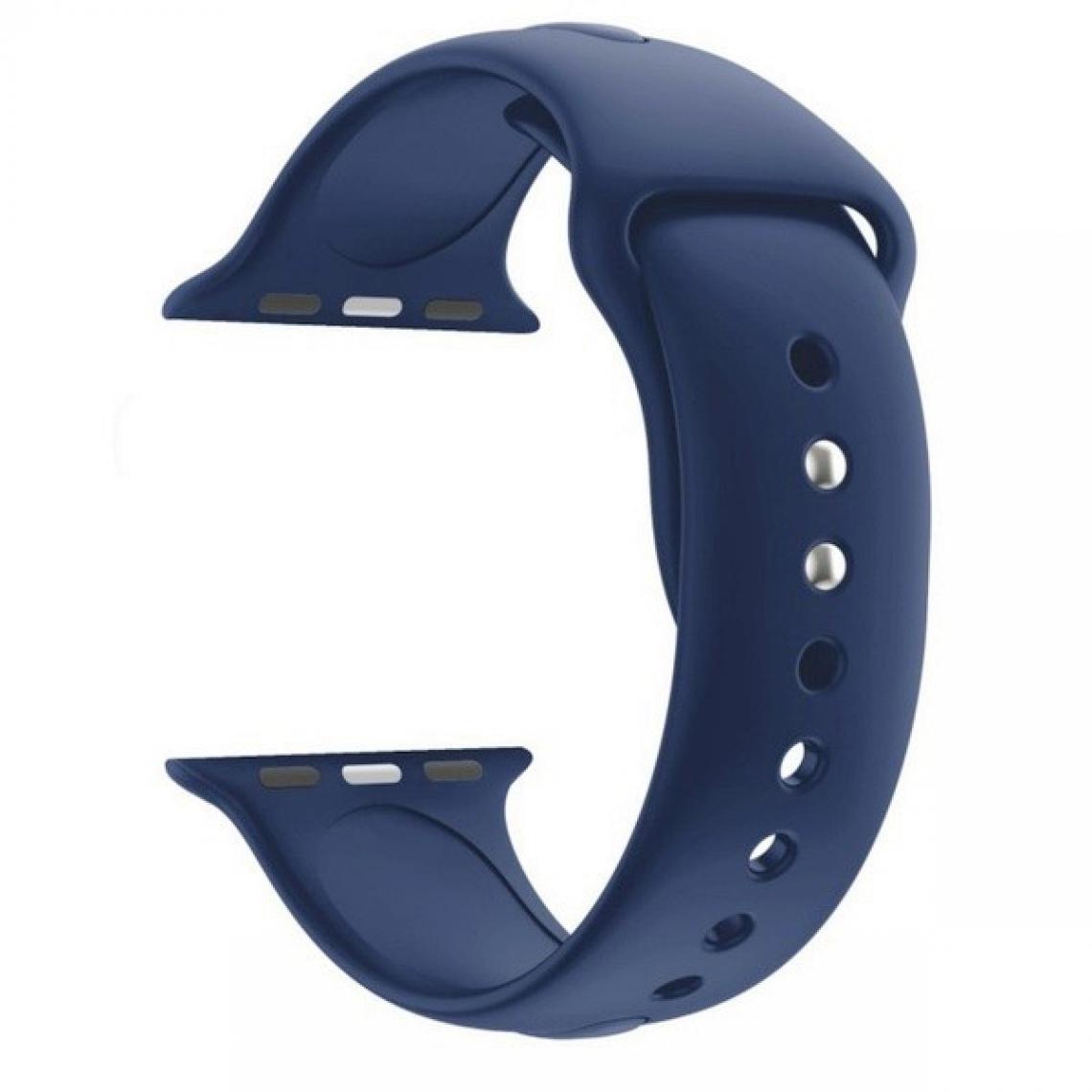 Shot - Bracelet Silicone 38/40mm pour IWATCH Serie 1 APPLE Confortable Sportif (BLEU) - Accessoires montres connectées