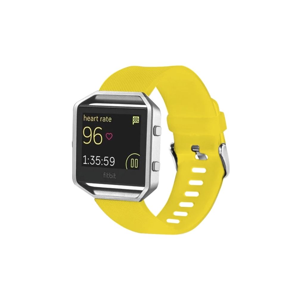 Wewoo - Bracelet jaune pour WatchBit Fitaz Blaze Watch Oblique Texture Silicone Bracelet, Grande Taille, Longueur: 17-20cm - Bracelet connecté