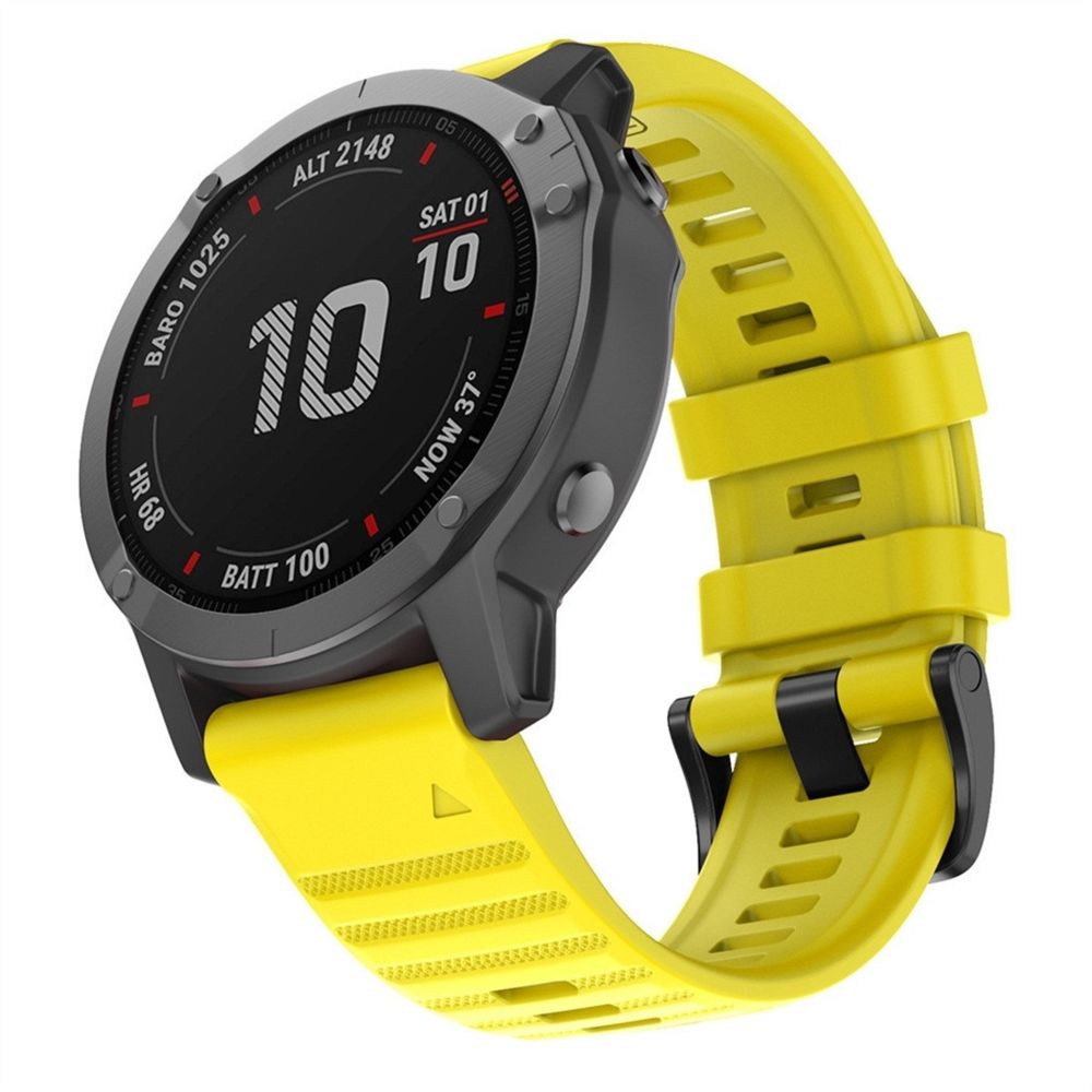 Wewoo - Bracelet pour montre connectée Garmin Fenix 6 22mm Silicone Smart Watch de remplacement Jaune - Bracelet connecté