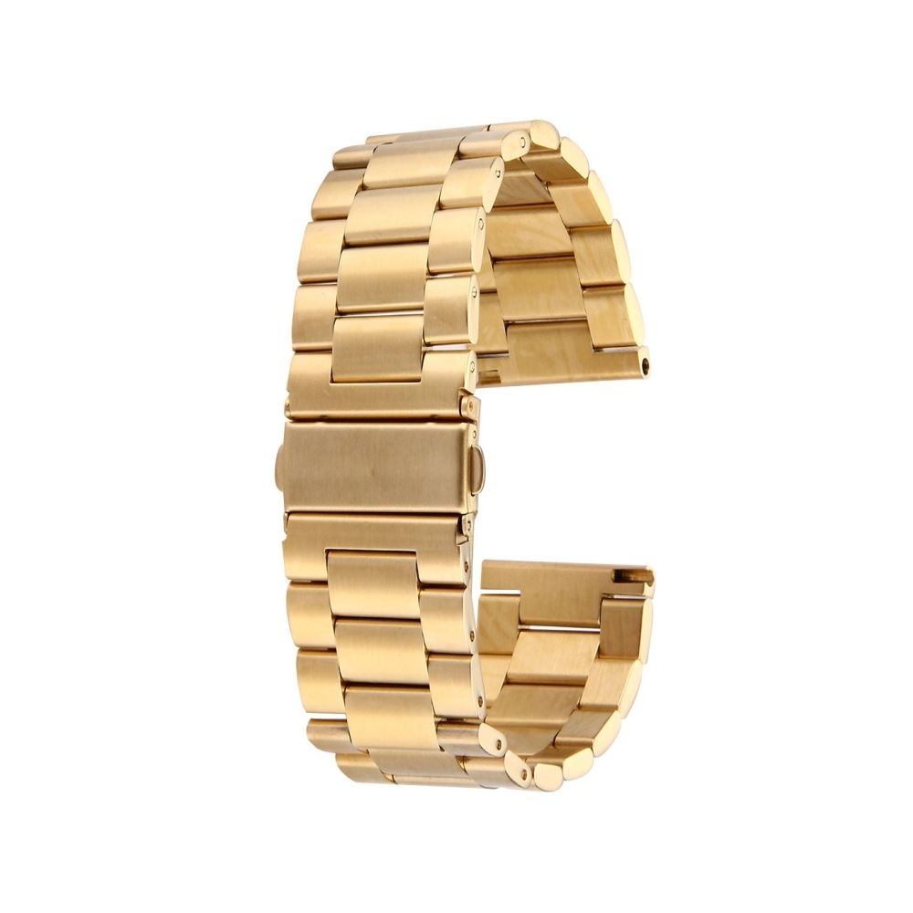 Wewoo - Bracelet or pour Fitbit Blaze Smartwatch papillon boucle 3 perles en acier inoxydable - Bracelet connecté