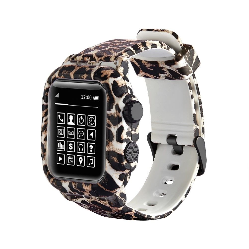marque generique - Bracelet en TPU style camure imperméable imprimé léopard camo avec sangle léopard pour votre Apple Watch Series 3/2/1 42mm - Accessoires bracelet connecté