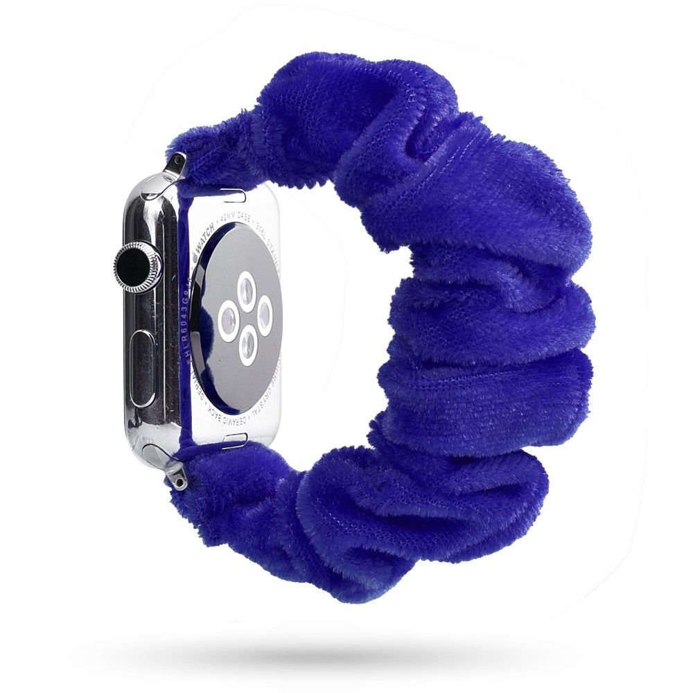 Generic - Bracelet en PU sangle de banque de tissu d'impression bleu pour votre Apple Watch Series 5/4 44mm/Series 3/2/1 42mm - Accessoires bracelet connecté