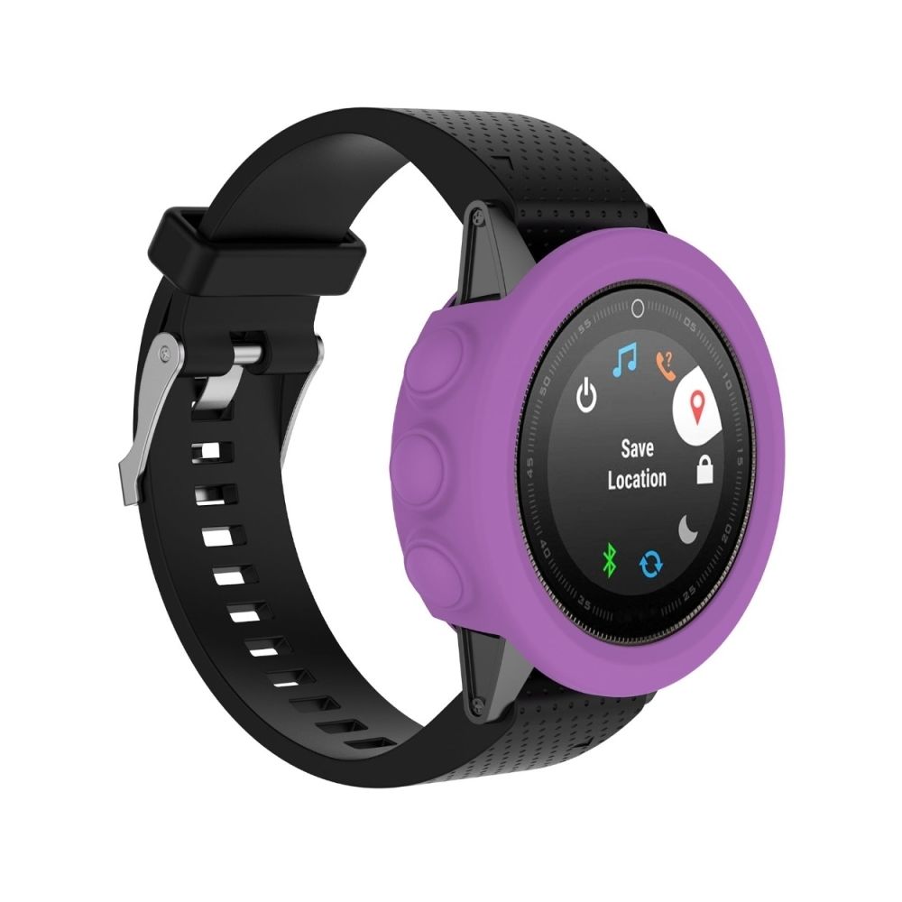 Wewoo - Protection écran Étui de en silicone de montre de couleur unie pour garmin 5 / 5s / 5x violet - Accessoires montres connectées