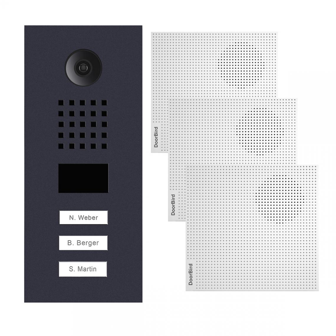 Doorbird - Portier vidéo IP D2103V-RAL7016-V2-SA + A1061W - Sonnette et visiophone connecté