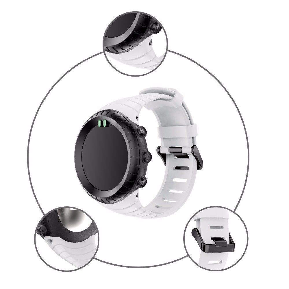 marque generique - Bracelet en silicone blanc pour votre Suunto Core - Accessoires bracelet connecté