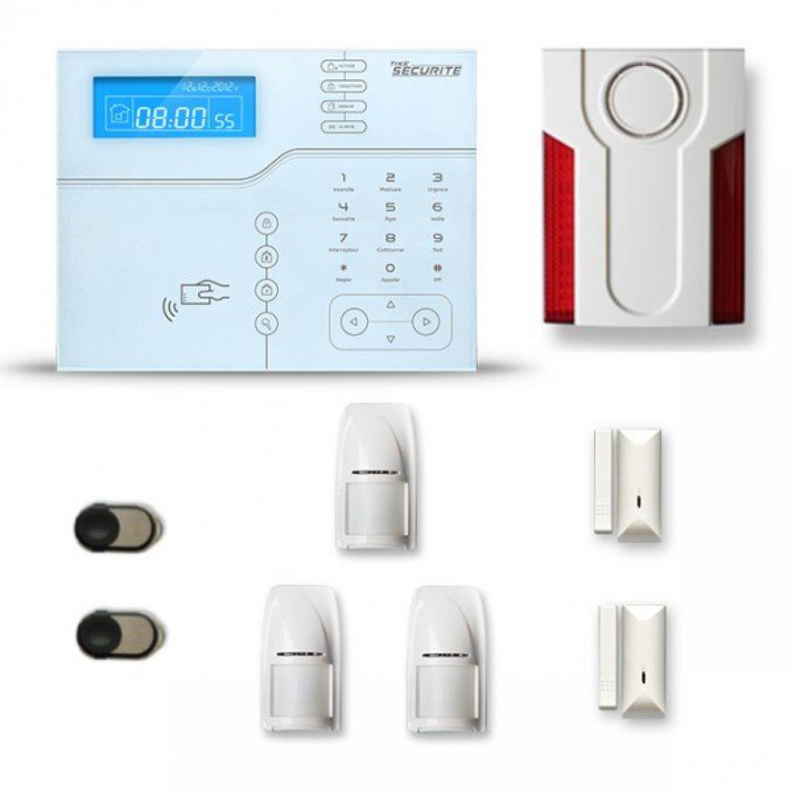 Tike Securite - Alarme maison sans fil SHB27 GSM/IP avec option GSM incluse - Alarme connectée