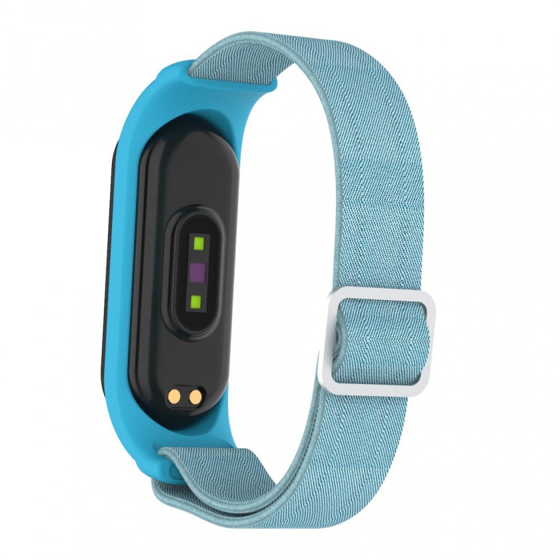 Other - Bracelet en nylon Élastique bleu clair pour votre Xiaomi Mi Band 3/4/5/6 - Accessoires bracelet connecté