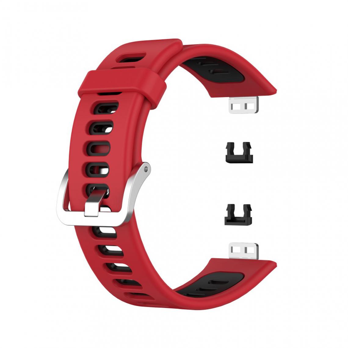 Other - Bracelet en silicone Bicolore souple rouge/noir pour votre Huawei Watch Fit - Accessoires bracelet connecté