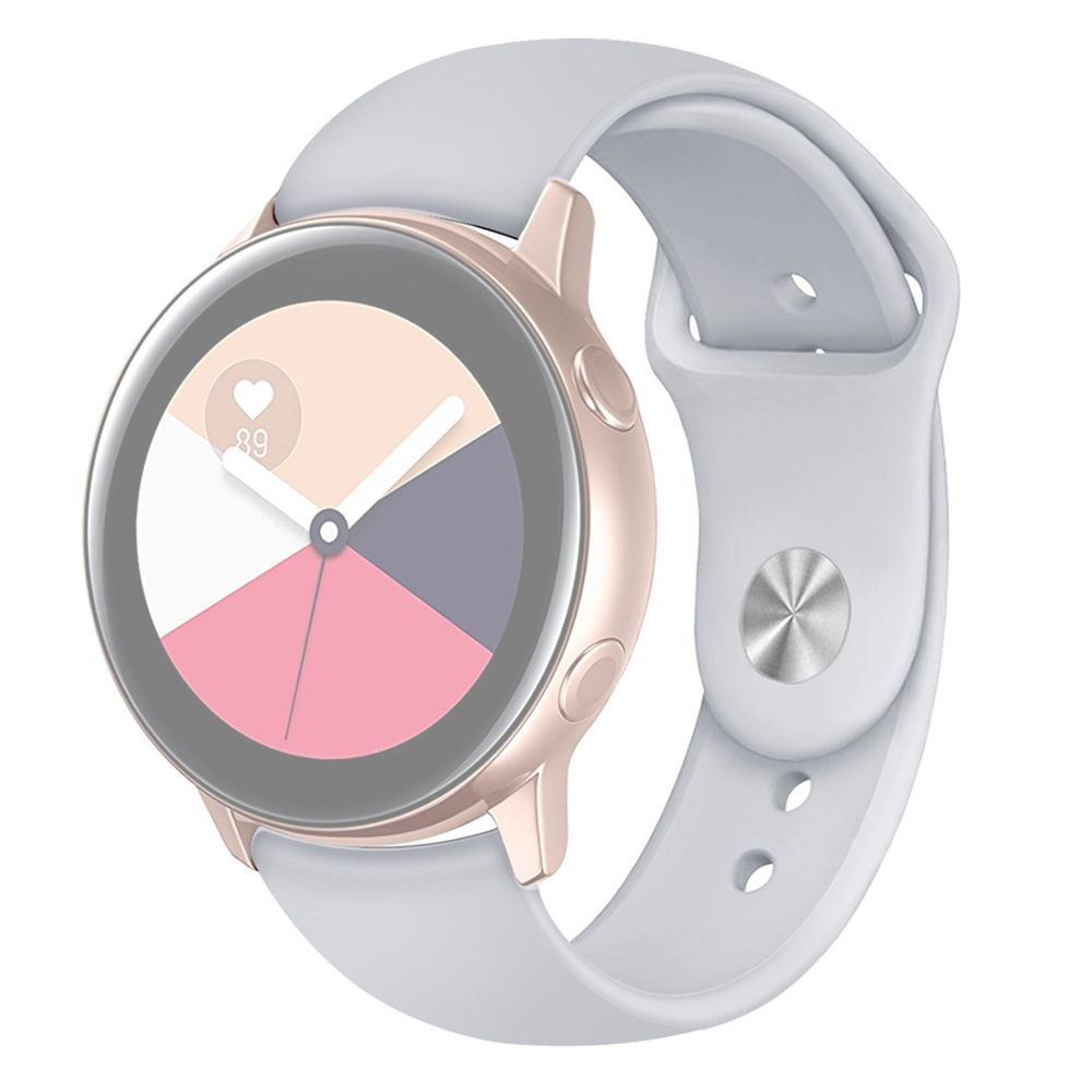 Wewoo - Bracelet pour montre connectée Galaxy Watch Active 2 Smartwatch de poignet en silicone de couleur unieTaille L Gris - Bracelet connecté