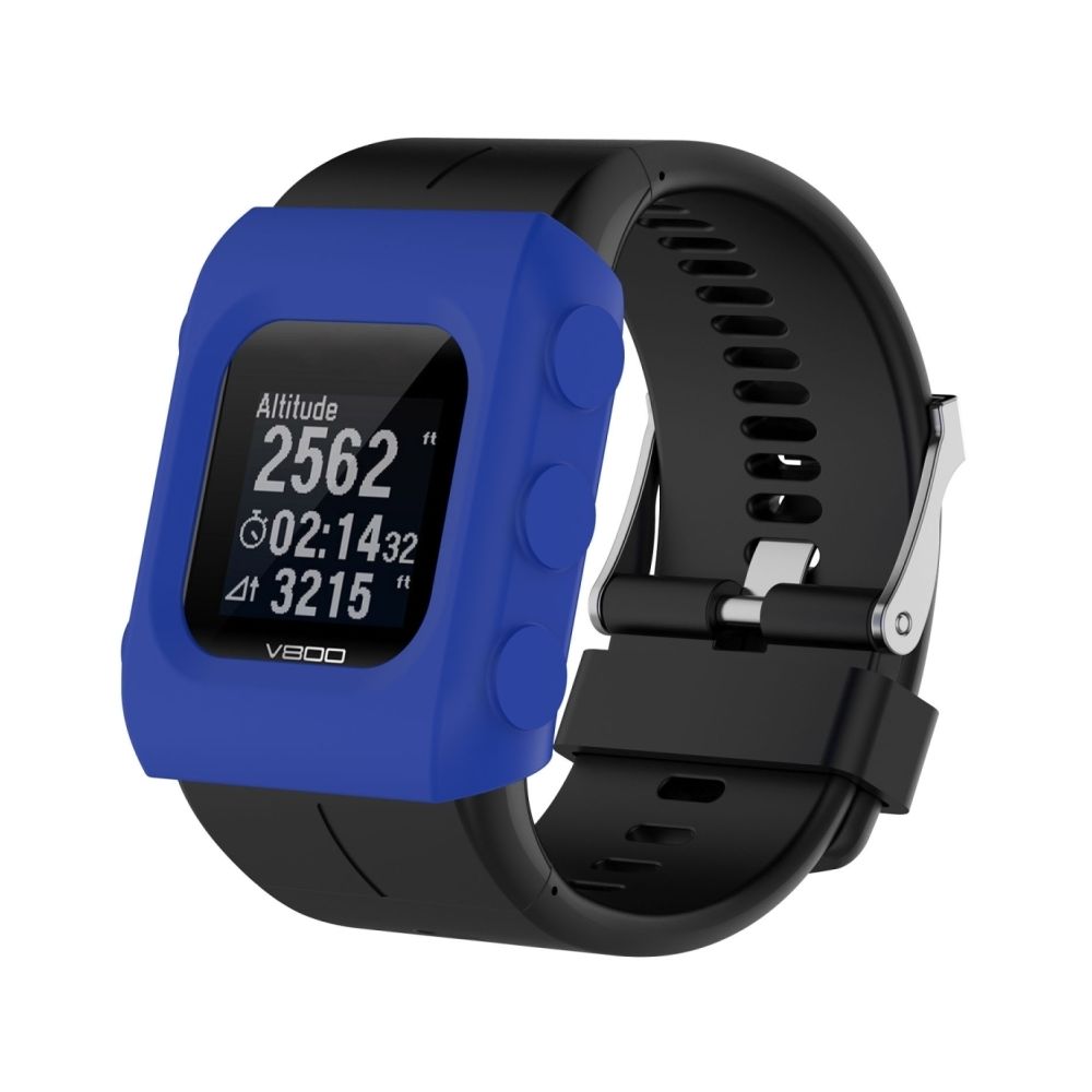 Wewoo - Protection écran Étui de en silicone de montre de couleur solide pour POLAR V800 bleu - Accessoires montres connectées