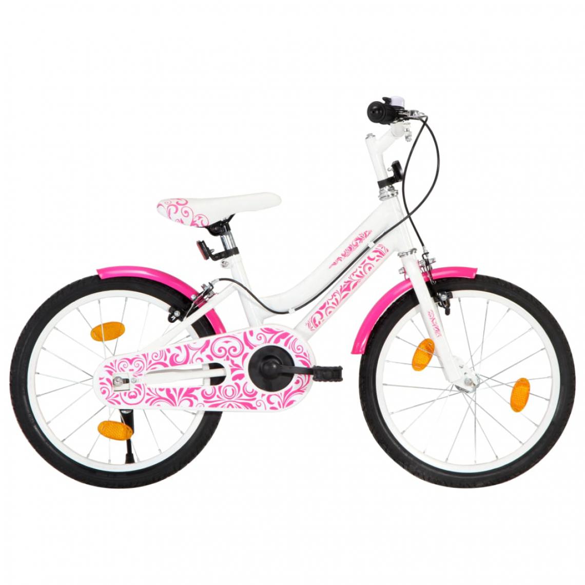 Vidaxl - vidaXL Vélo pour enfants 18 pouces Rose et blanc - Vélo électrique