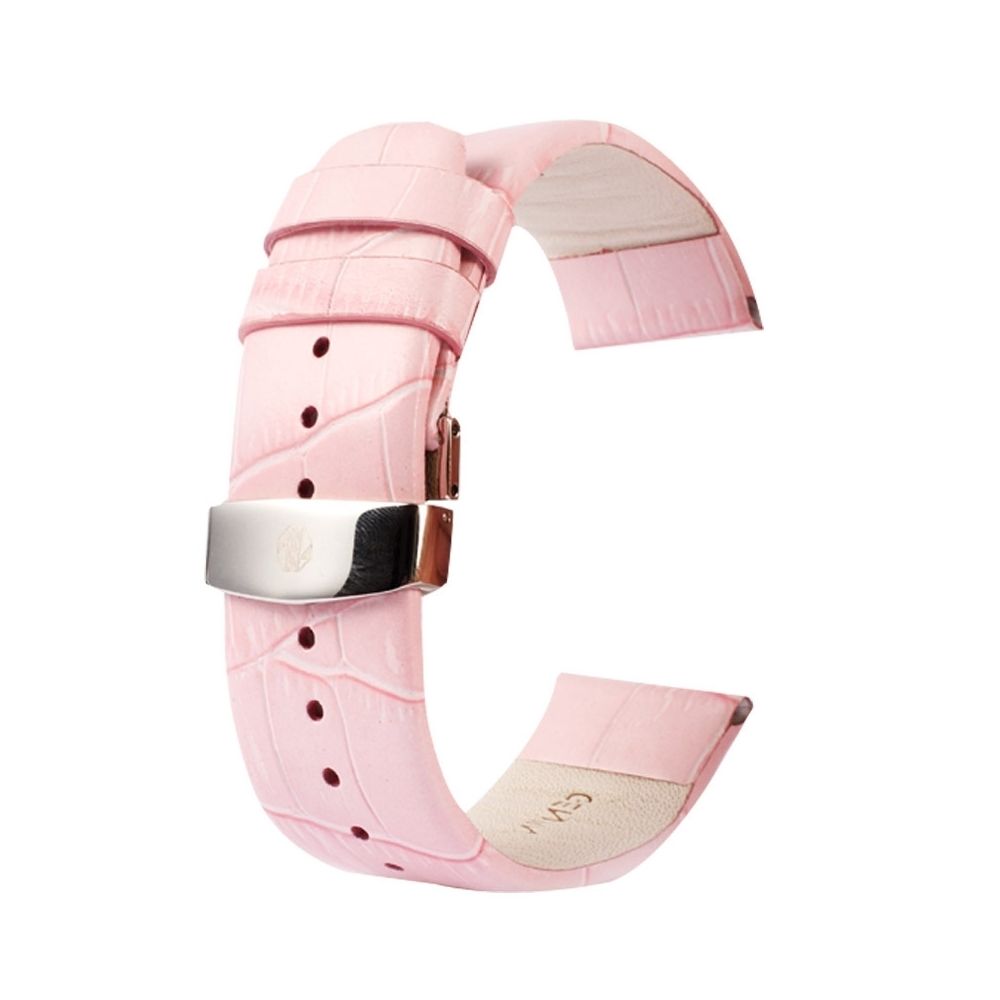 Wewoo - Bracelet pour Apple Watch 42mm, en cuir véritable à double boucle, texture crocodile, utilisé uniquement avec des connecteurs (S-AW-3293) (rose) - Accessoires Apple Watch