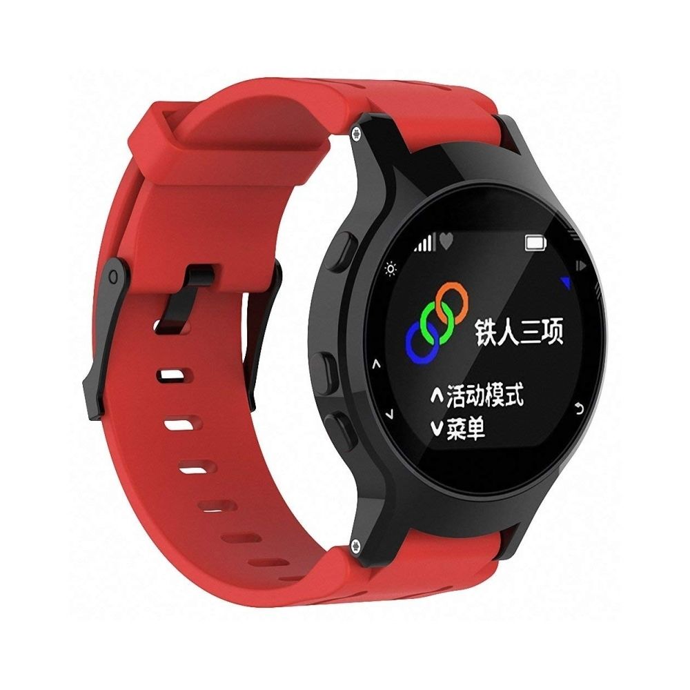 Wewoo - Bracelet pour montre connectée Dragonne Sport en silicone Garmin Forerunner 225 rouge - Bracelet connecté