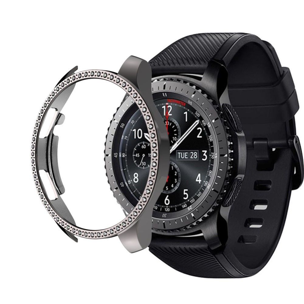 marque generique - Bumper en TPU cadre décor strass gris pour votre Samsung Galaxy Watch 46mm - Accessoires bracelet connecté