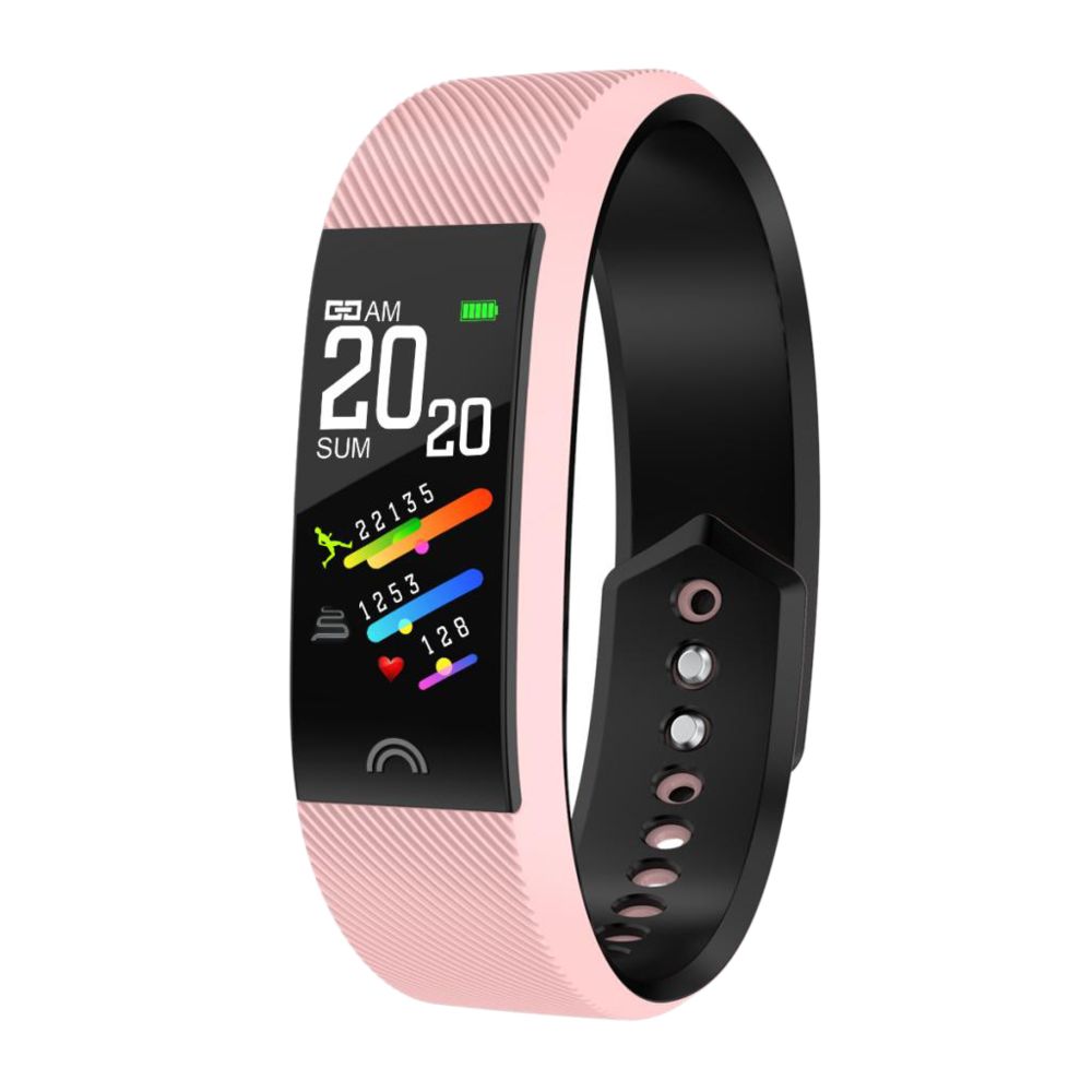 marque generique - Bracelet Smart Watch Fitness Tracker Montre de Sport Bracelet Écran Tactile Rose - Montre connectée