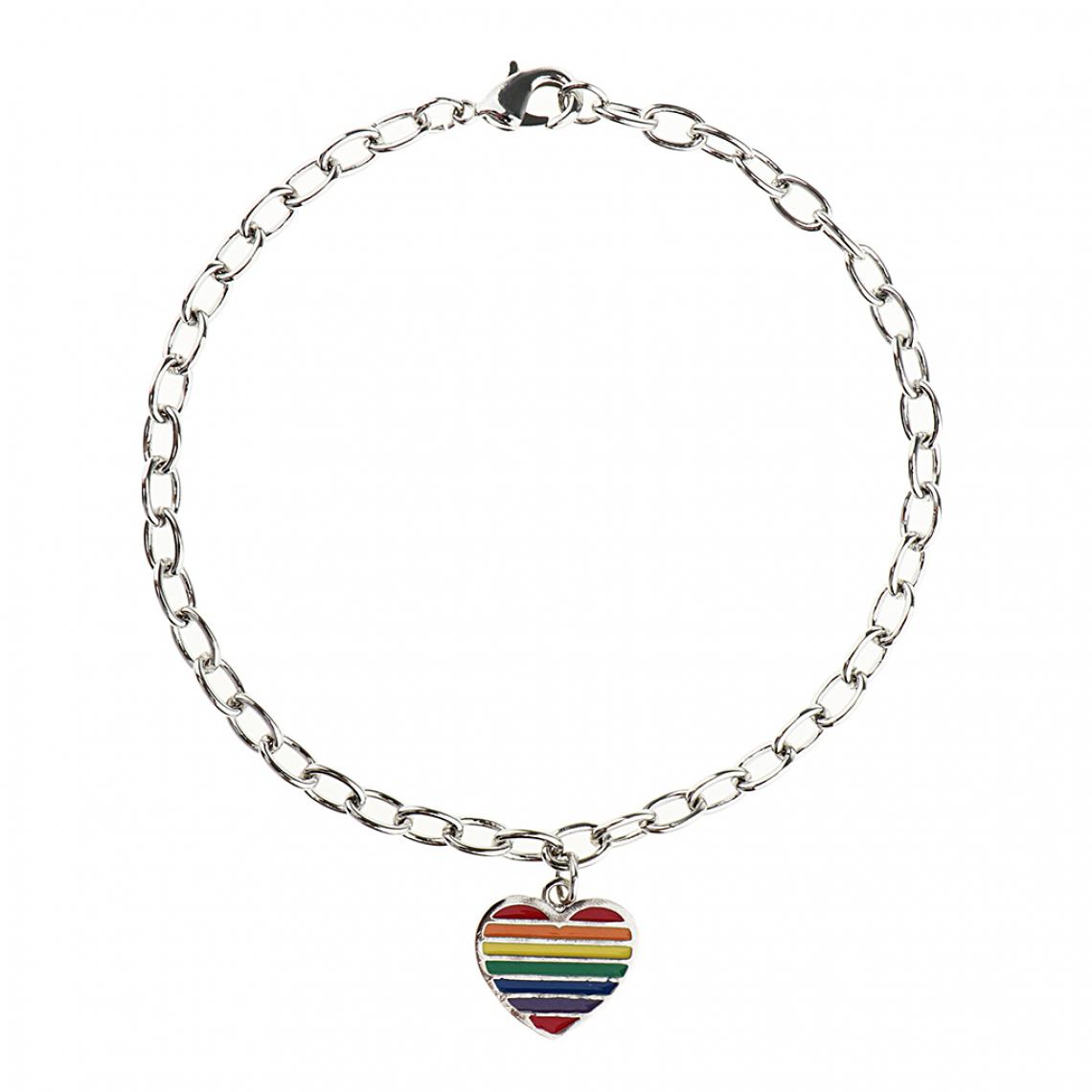 marque generique - Mode Transgenre LGBT Gay Pride Rainbow Flag Chain Link Bracelet Argent - Bracelet connecté