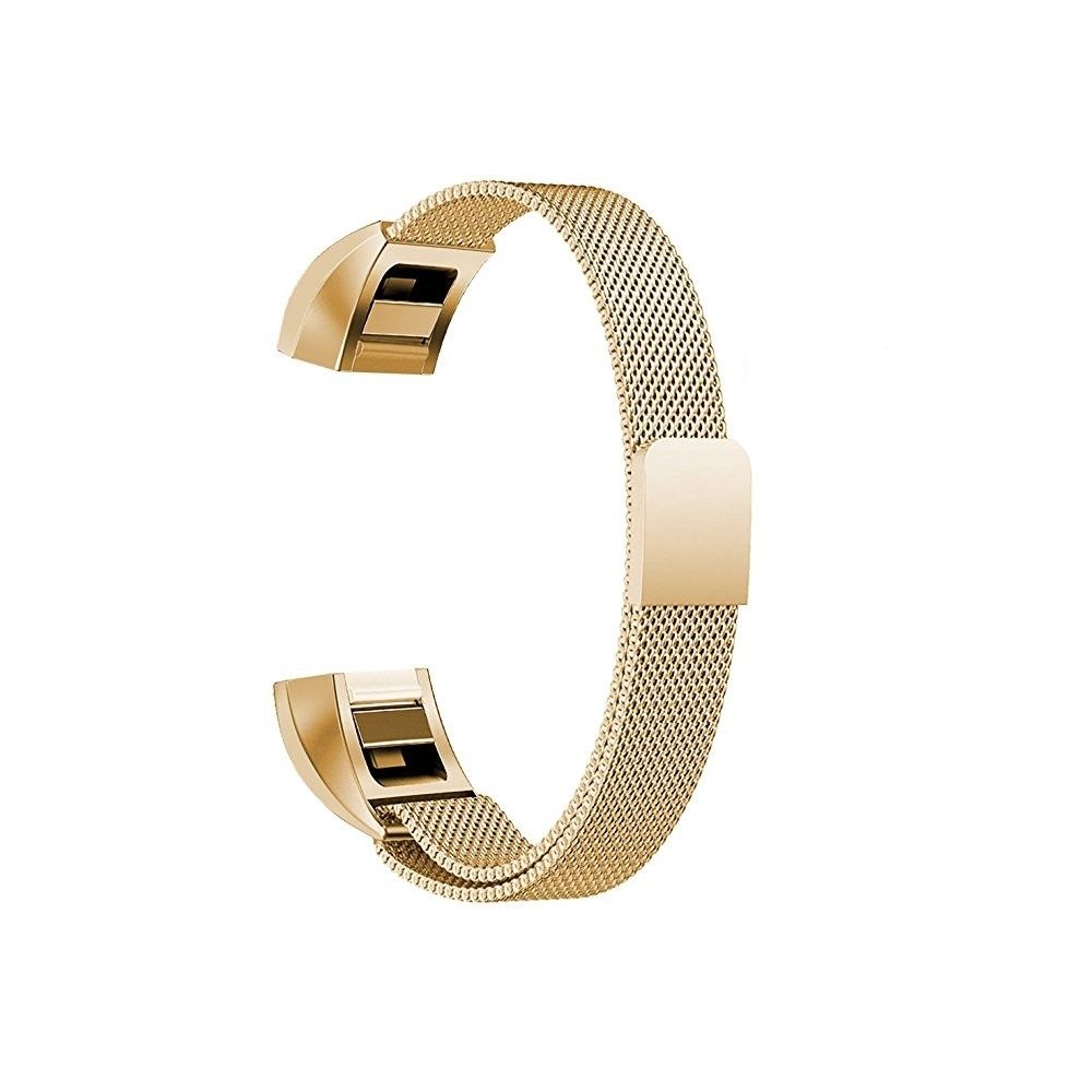 Wewoo - Bracelet pour montre connectée Dragonne magnétique en acier inoxydable FITBIT AltaTaille Grand170-236mm Or - Bracelet connecté