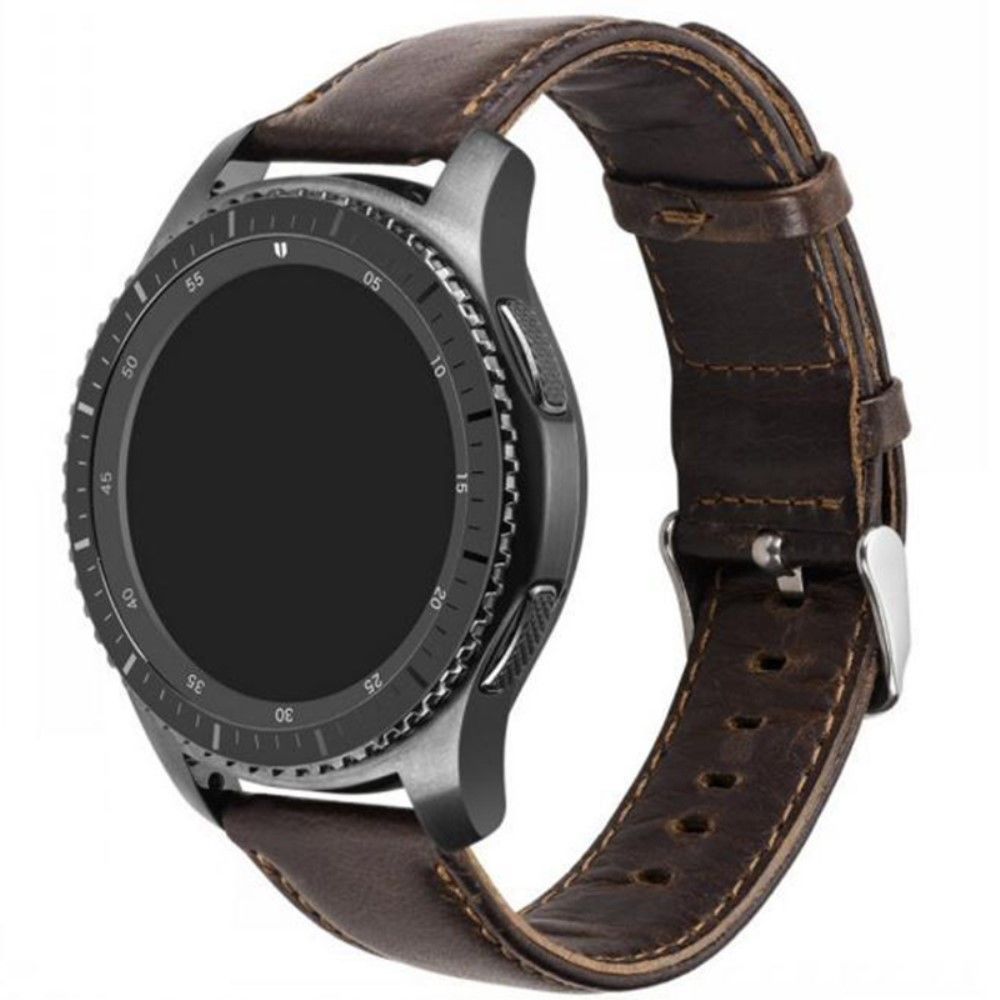 marque generique - Bracelet en PU Sangle de cheval fou 22mm marron foncé pour votre Huawei Watch GT - Accessoires bracelet connecté