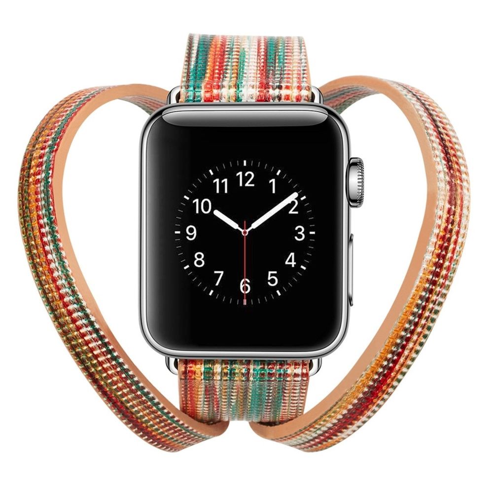 Wewoo - Bracelet montre en cuir de mouton coloré pour Apple Watch séries 32 et 1 et 42 mm - Accessoires montres connectées