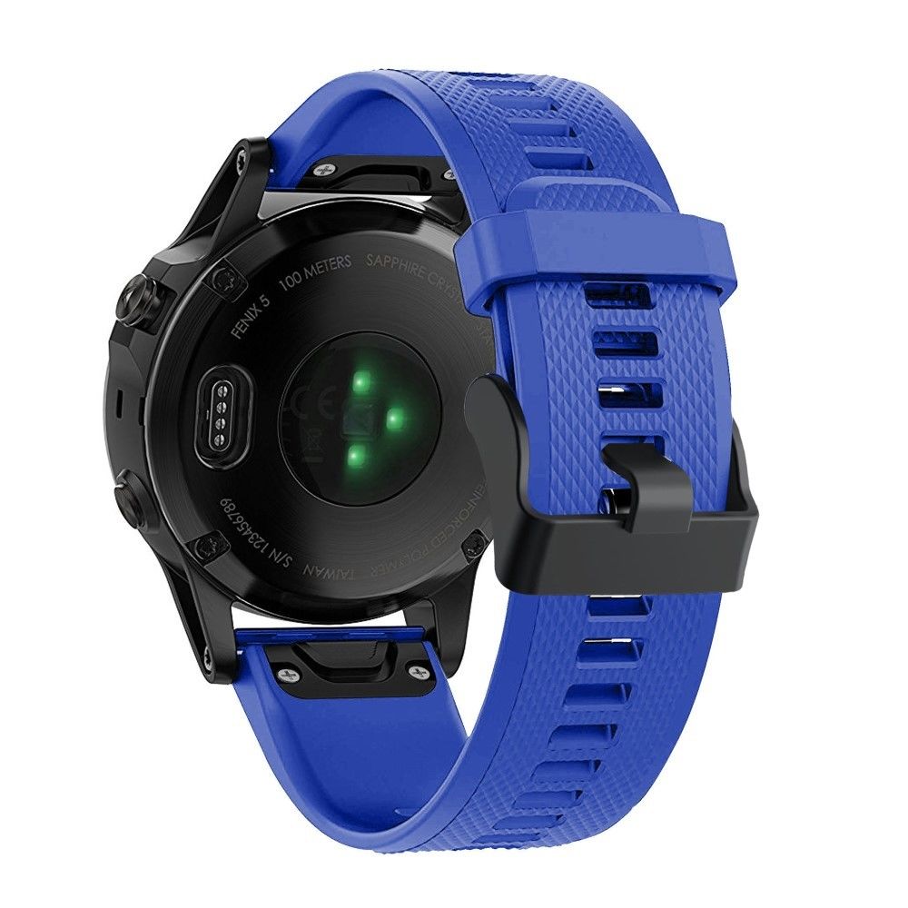 marque generique - Bracelet en silicone sport avec boucle noire bleu clair pour votre Garmin Fenix 5 - Accessoires bracelet connecté