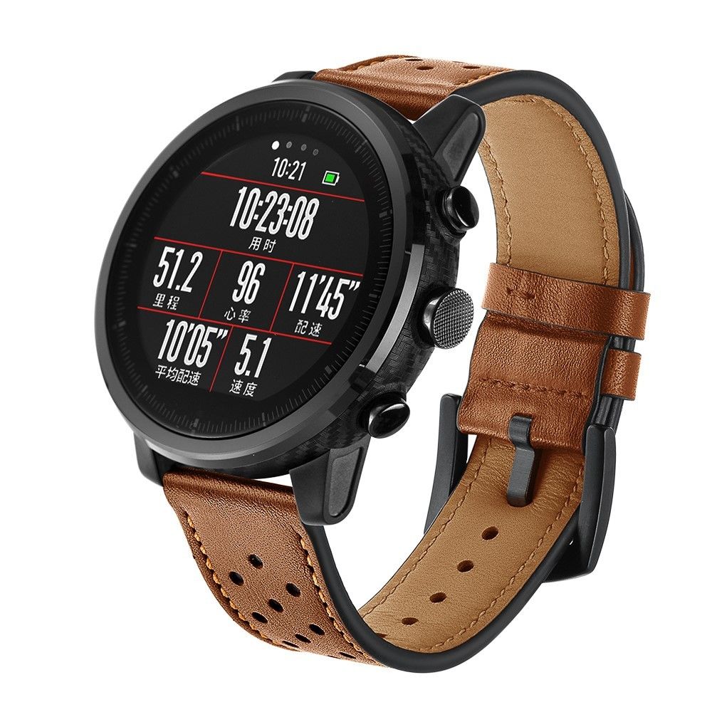 marque generique - Bracelet en cuir véritable marron pour votre Huawei Watch 2/1 - Accessoires bracelet connecté