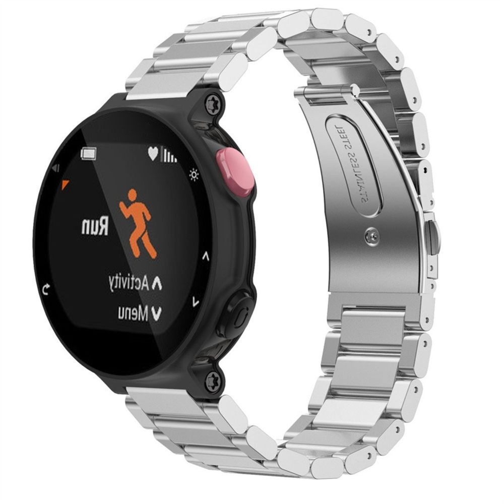 Wewoo - Bracelet pour montre connectée Smartwatch universelle à trois bandes en acier avec Garmin Forerunner 220/230/235/630/620/735 Argent - Bracelet connecté