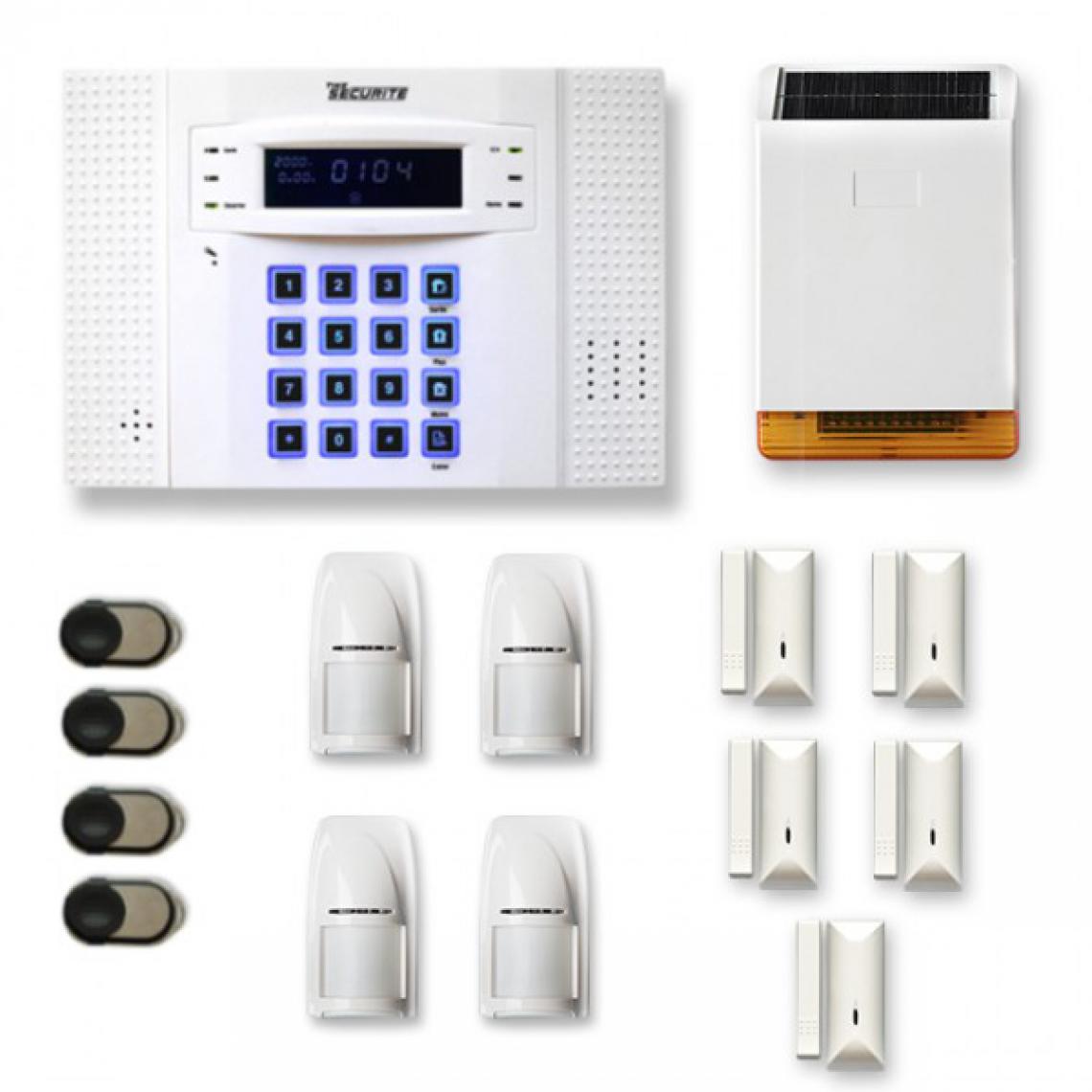 Tike Securite - Alarme maison sans fil DNB25 Compatible Box internet - Alarme connectée