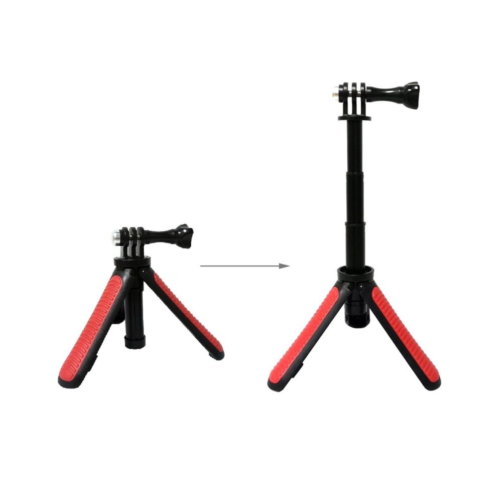Wewoo - Multi-fonctionnel support de trépied pliable Selfie Monopod Stick pour GoPro HERO5 Session / 5/4 / 4/3 + / 3/2/1, caméras de sport Xiaoyi, longueur: 12-23cm rouge - Caméras Sportives